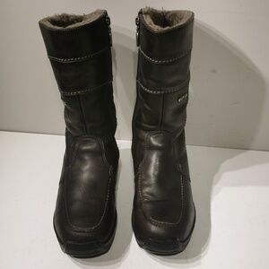 Pajar Women’s Brown Leather Side Zip Mid Calf Boots